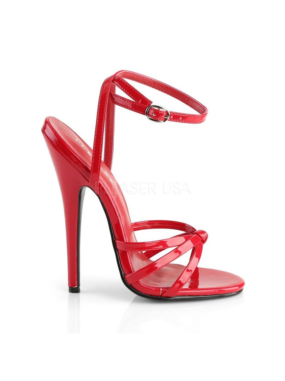 NIB Domina 108 Red Patent High 6" High Heels Ankle Strap Shoes